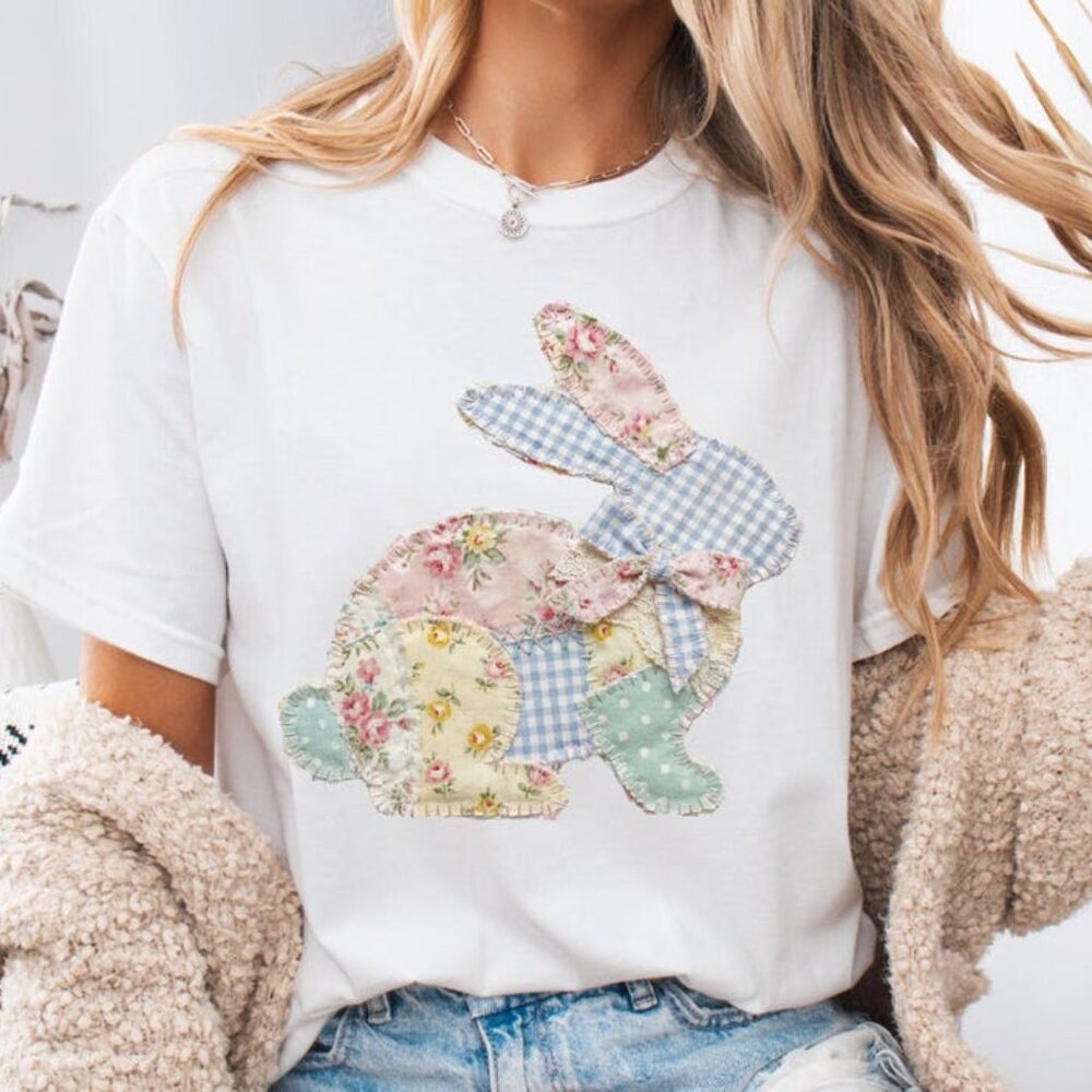 Easter Bunny Shirt for Women Easter Day Rabbit Shirt - Picture 1 of 4